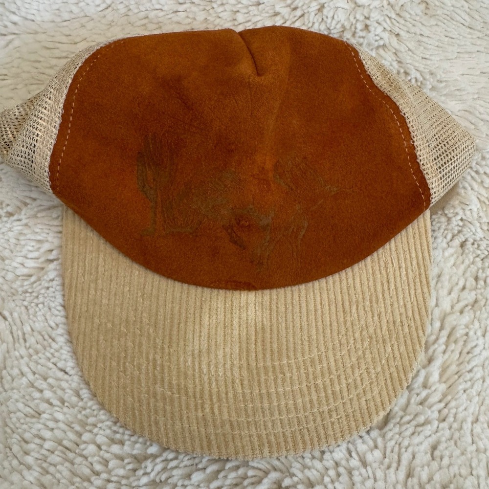 Understated Leather Suede Corduroy Trucker Hat Desert Graphic Snapback Brown Tan